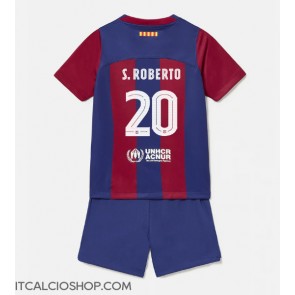 Barcelona Sergi Roberto #20 Prima Maglia Bambino 2023-24 Manica Corta (+ Pantaloni corti)